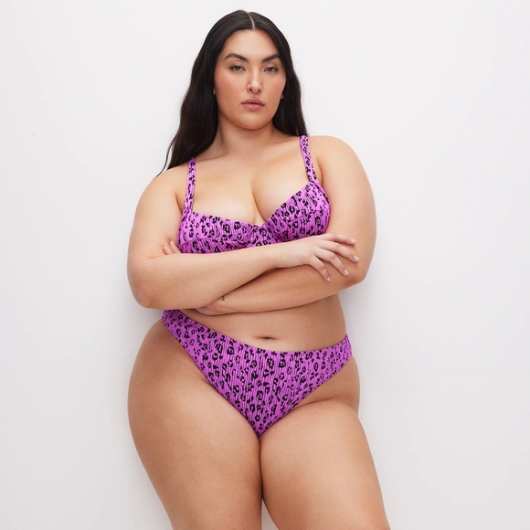 GOOD AMERICAN Purple Leopard Cheeky Bikini Set - Picture 2 of 5